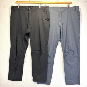 Lot Of 2 L.L. Bean Stretch Hiking Pants Womens 18 Black Gray Lightweight Utility